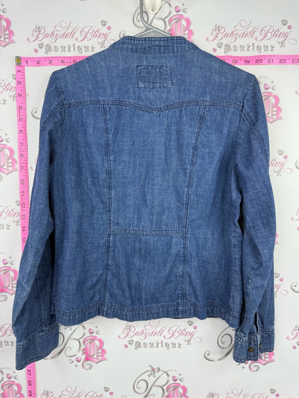 Live a Little jacket blazer Jean button up Denim Blazer Jacket - Blue - Picture 2 of 7